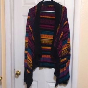 Jeans By Buffalo draped front tribal like sprint sweater